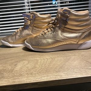 Rose Gold Metallic High Top Reebok